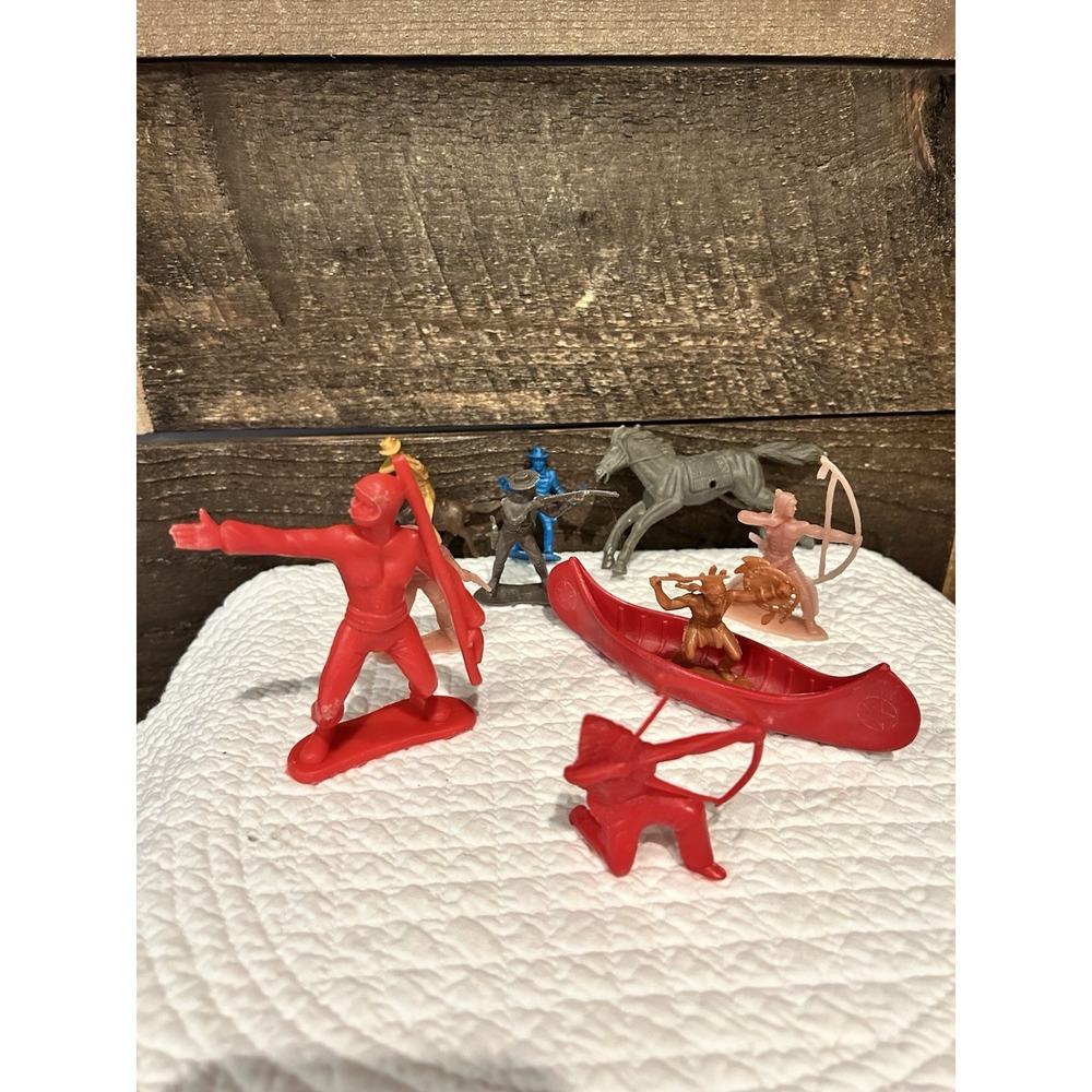 Vintage Cowboy And Indian Toys‎ Lot Of 10 Western Play, Toy, Pretend, History